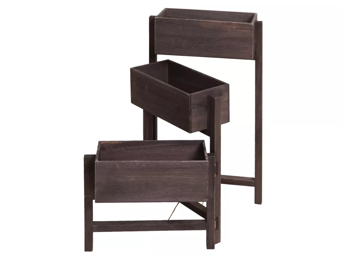 Étagère à plantes Étagère sur pied, gris-brun
