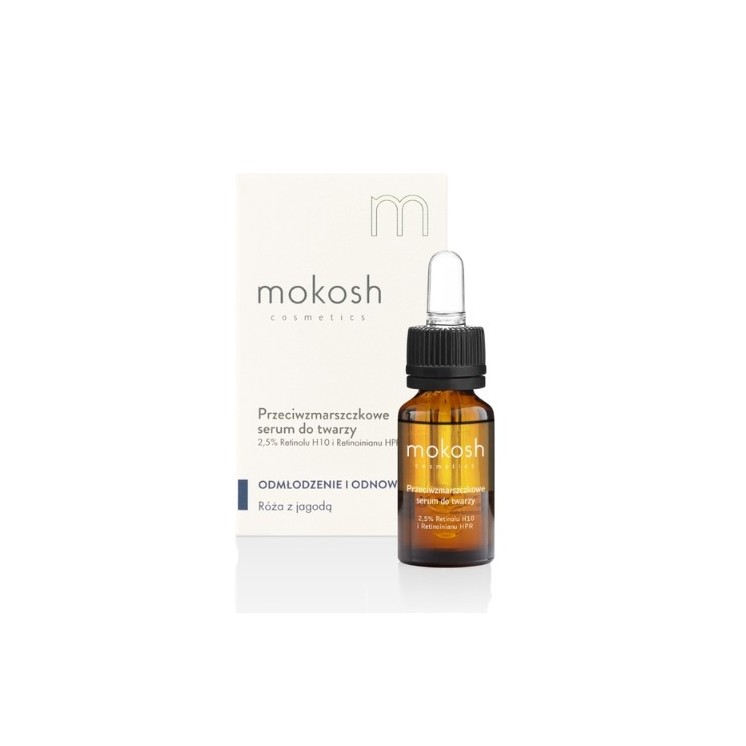Mokosh Anti-Falten- Serum 2,5% Retinol H10 und Retinoat Rose mit Blaubeere 10 ml