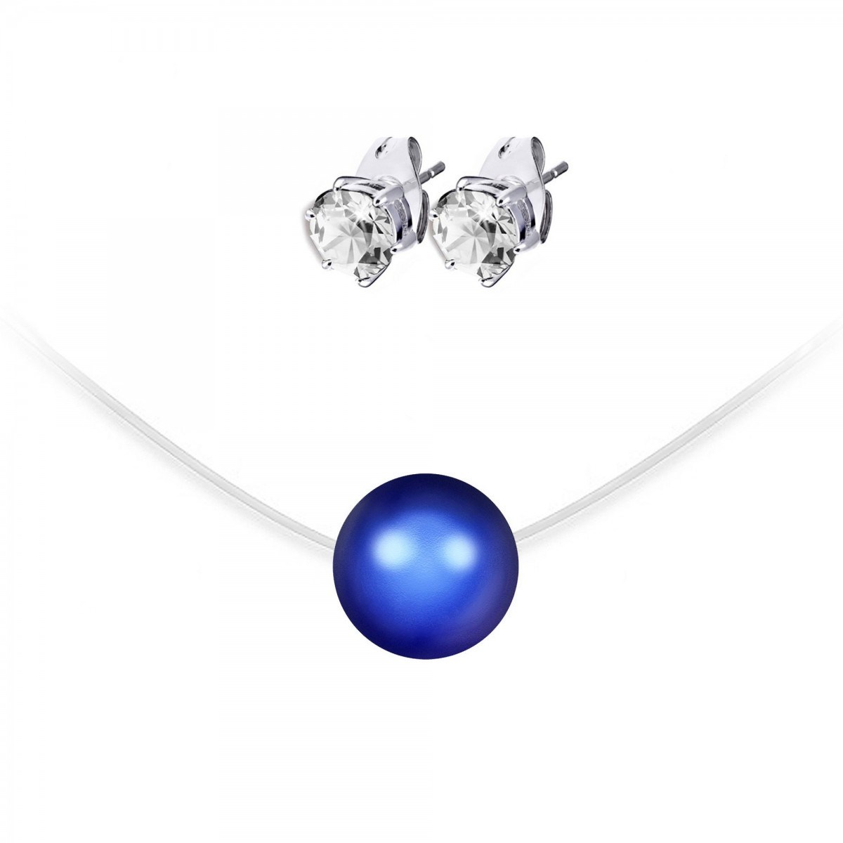 Collier perle SC Bohème et ses boucles d'oreilles en Métal rhodié