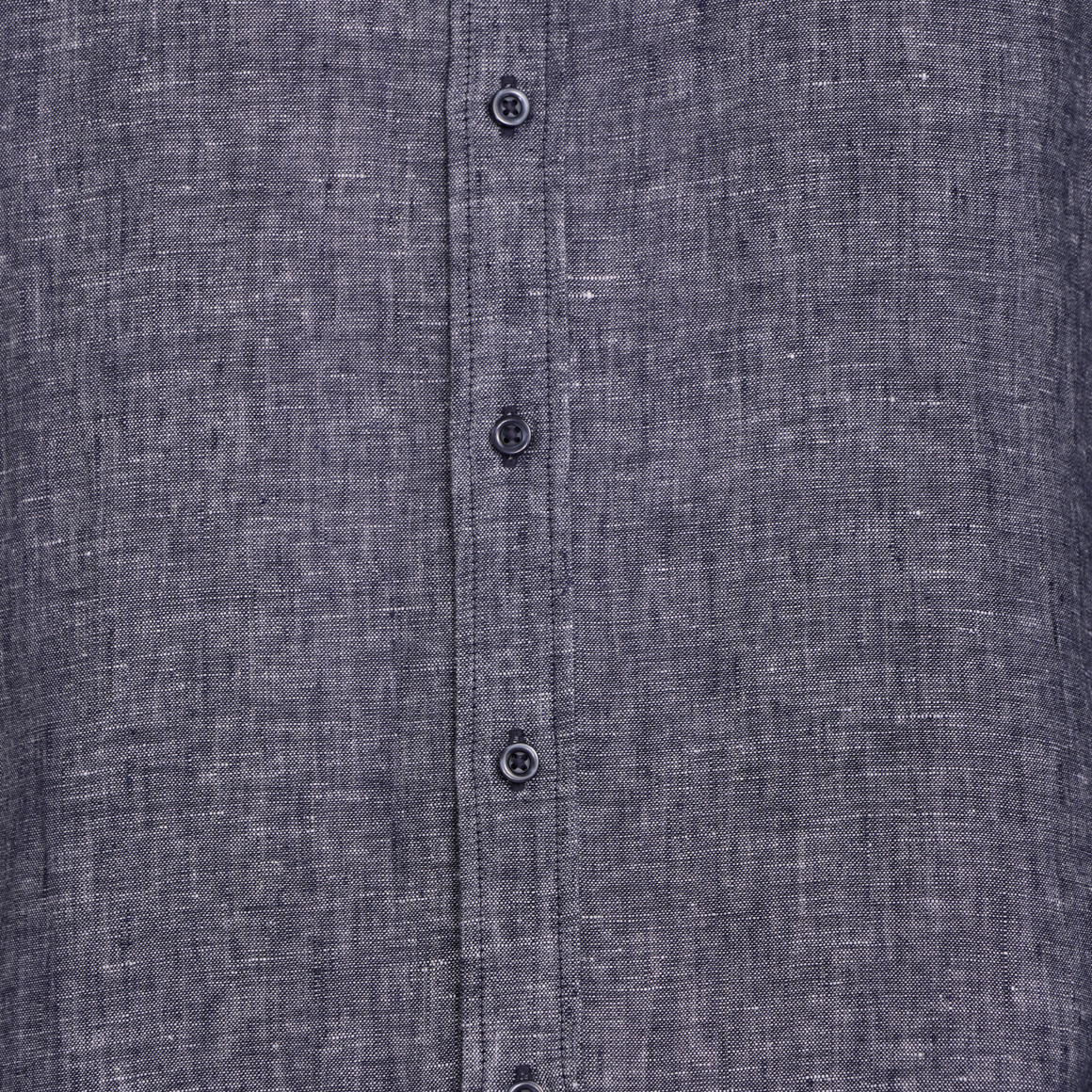 VanVaan Herren Leinen-Hemd mit Button-Down-Kragen dunkelblau