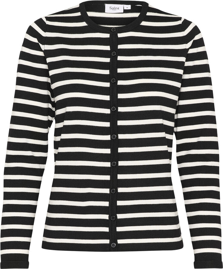 Saint Tropez MilaSZ Striped Cardigan Black mila stripe