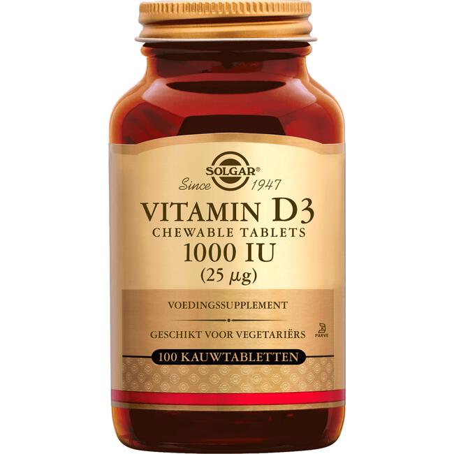 Solgar Vitamin D-3 1000 IU/25 mcg 100 kauwtabletten