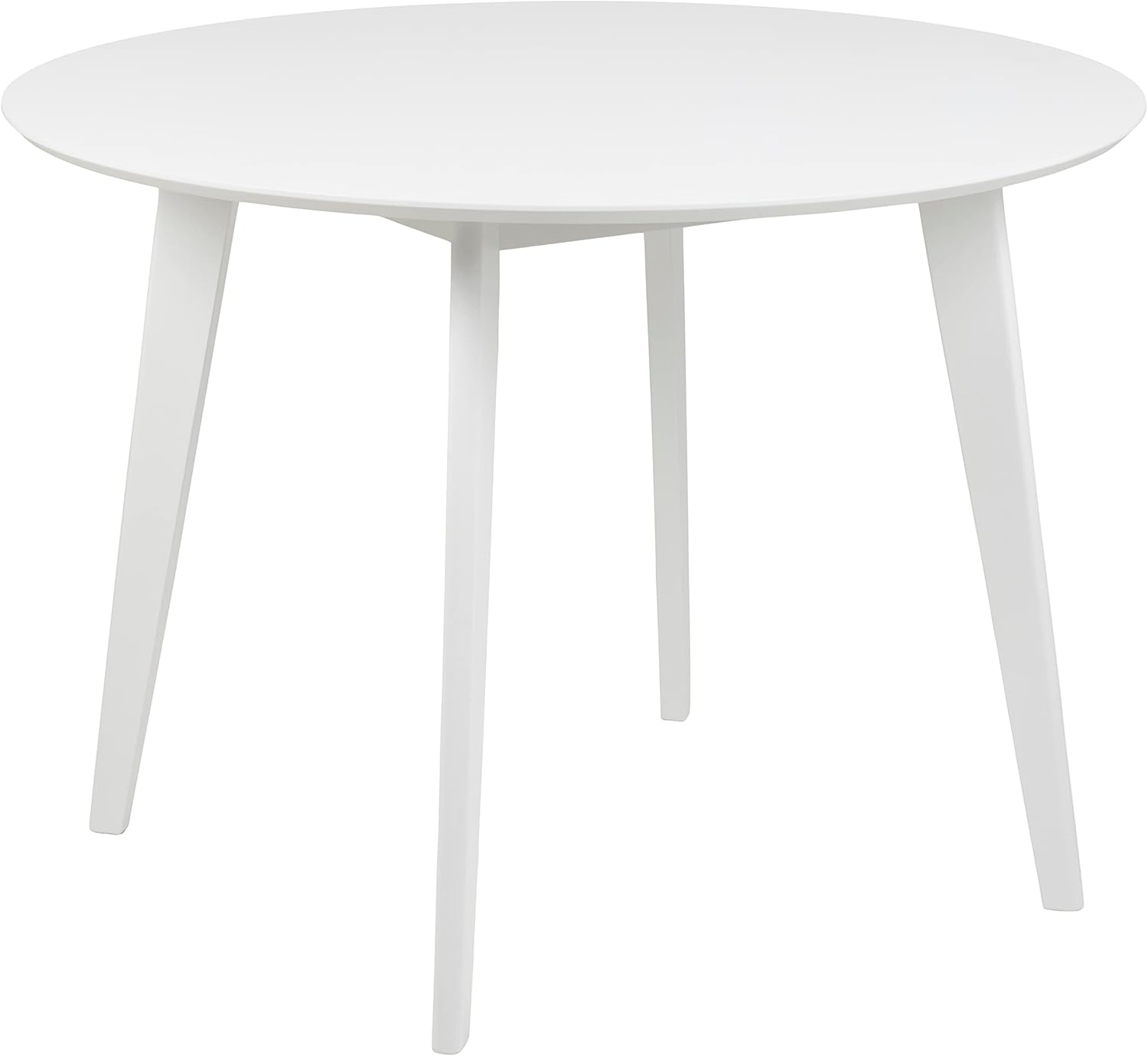 AC Design Furniture Roxanne Esstisch für 4 Personen in Weiß, Ø: 105 x H: 76 cm, Küchentisch mit Weißer Lackierung, Moderner Retro Stil für das Esszimmer, Esstisch Rund