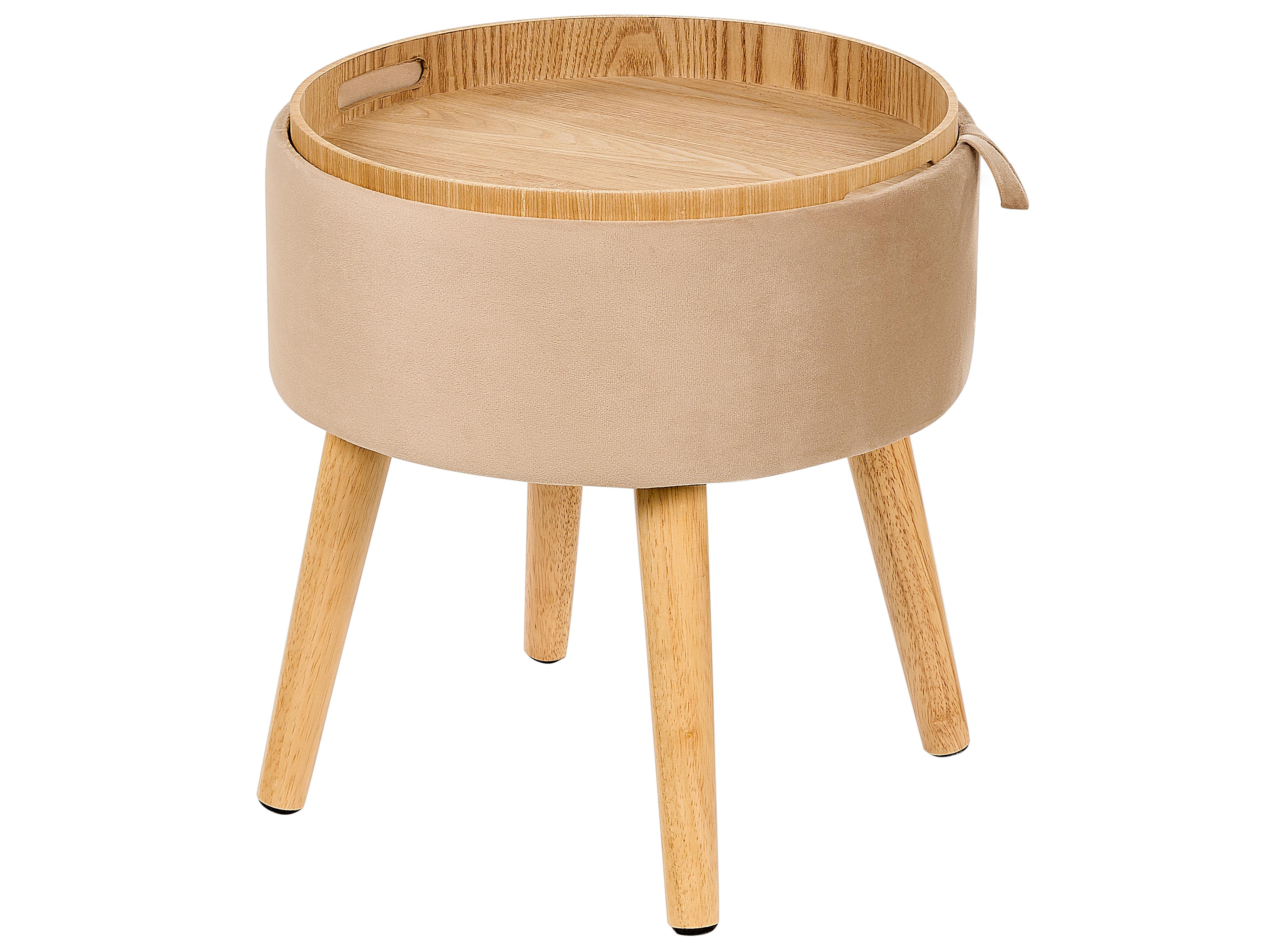 Hocker met opbergruimte NEELY Fluweel Beige
