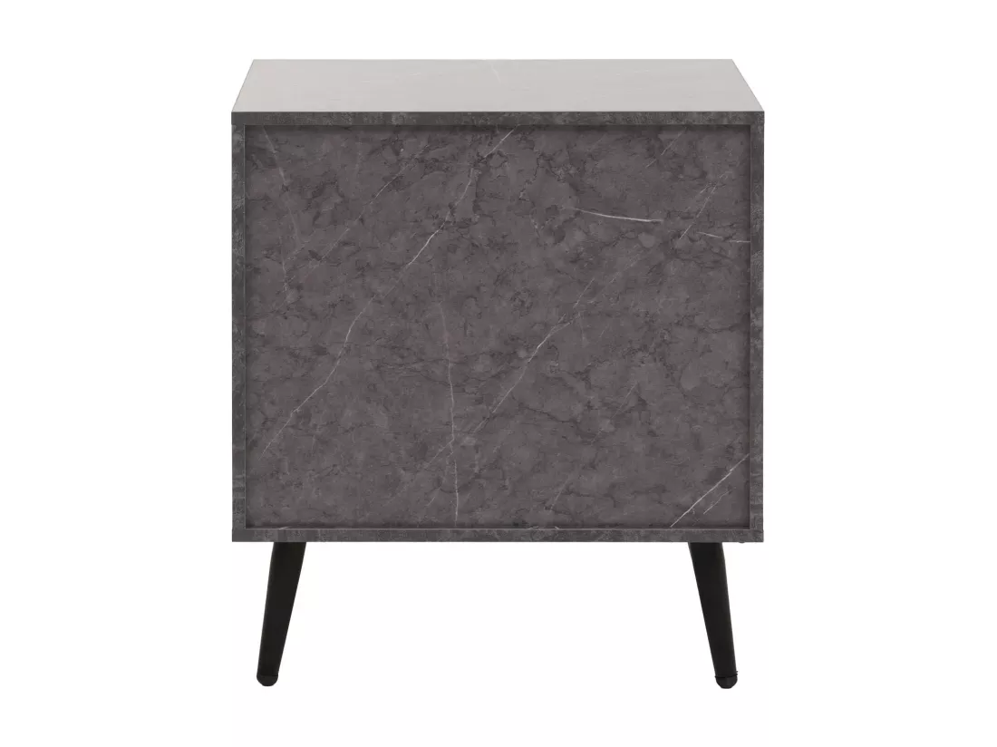 Table de chevet MCW-N89, aspect marbre gris