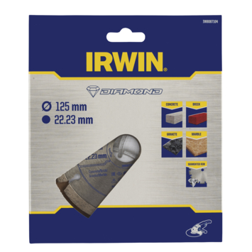Irwin diamantschijf voor haakse slijper Ø125 mm. Voor steen.