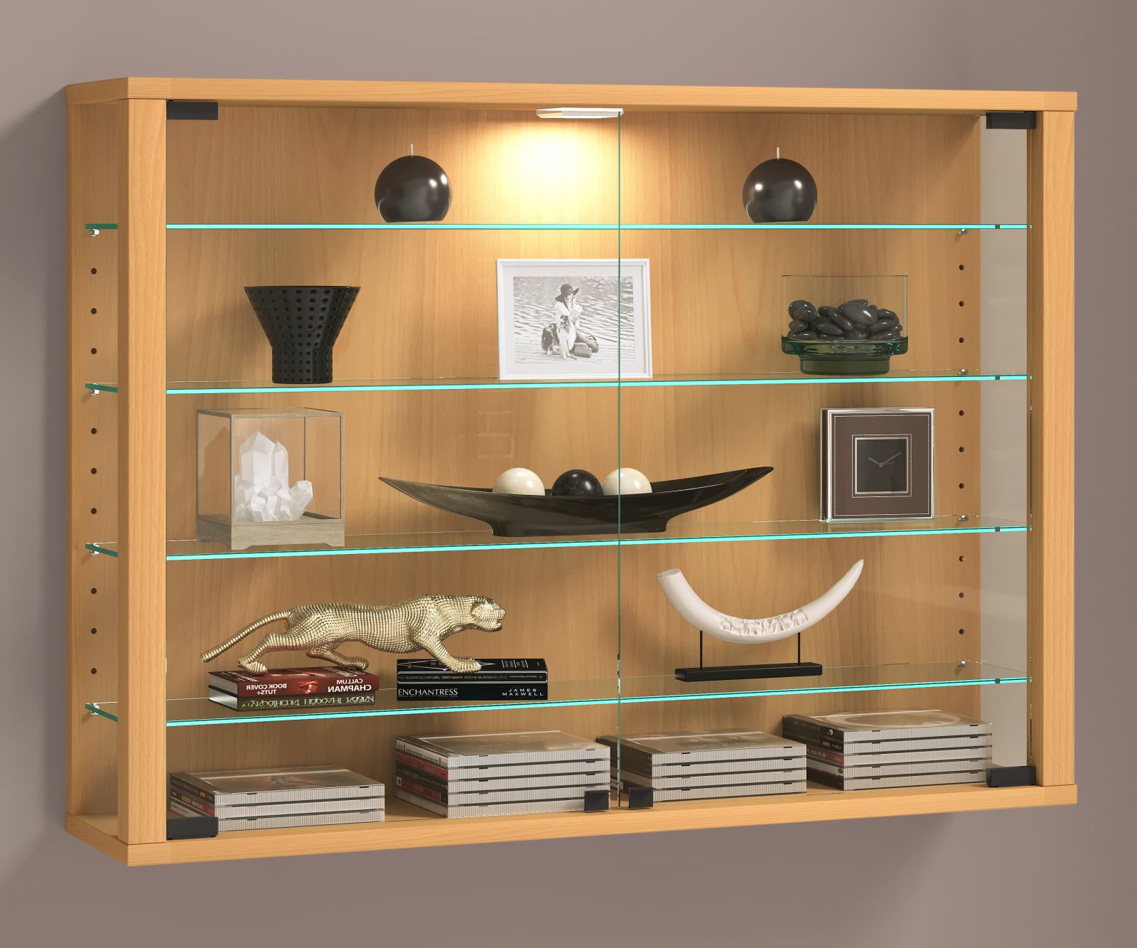 Vitrine VITROSA L - Buche - 82,6 cm breit