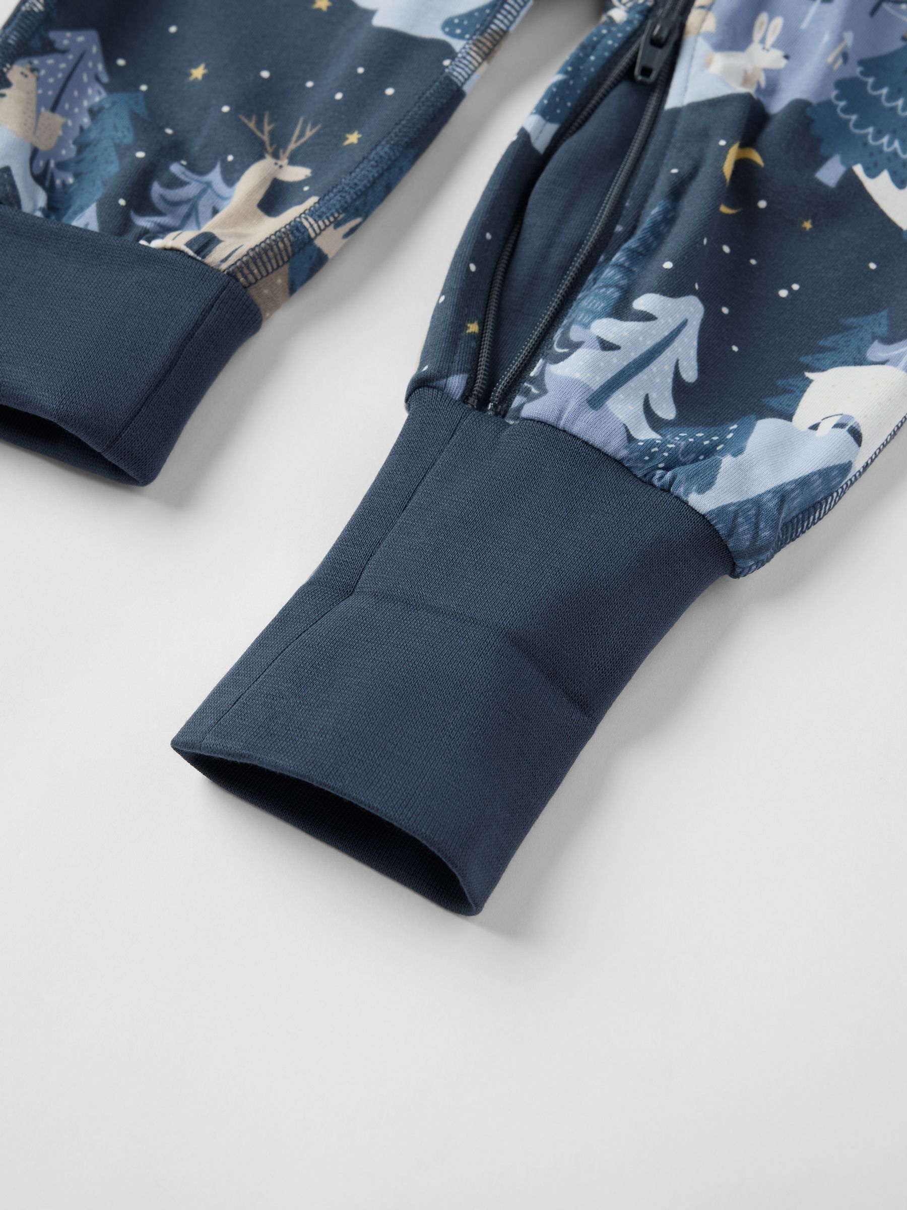 Blauw - Polarn O. Pyret Printed Sleepsuit