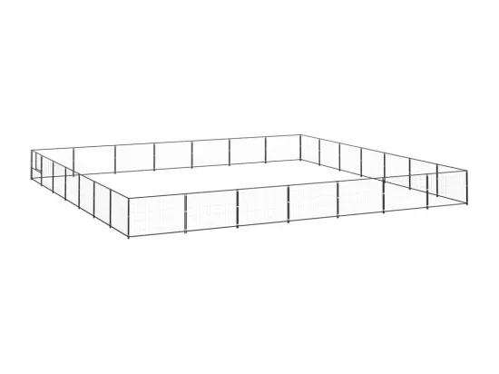 Chenil extérieur cage enclos noire 700 x 700 x 70 cm 02_0000539