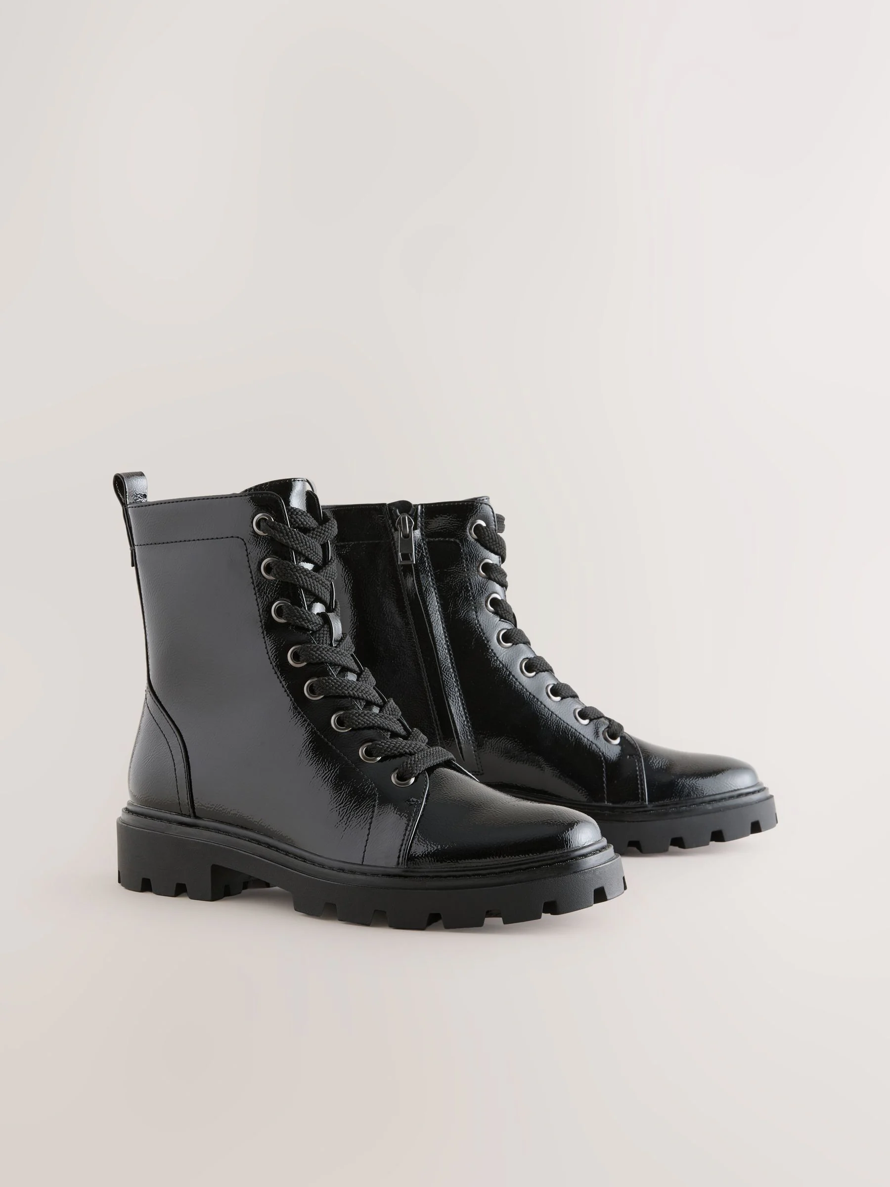 Zwart lak - Forever Comfort® veterlaarzen