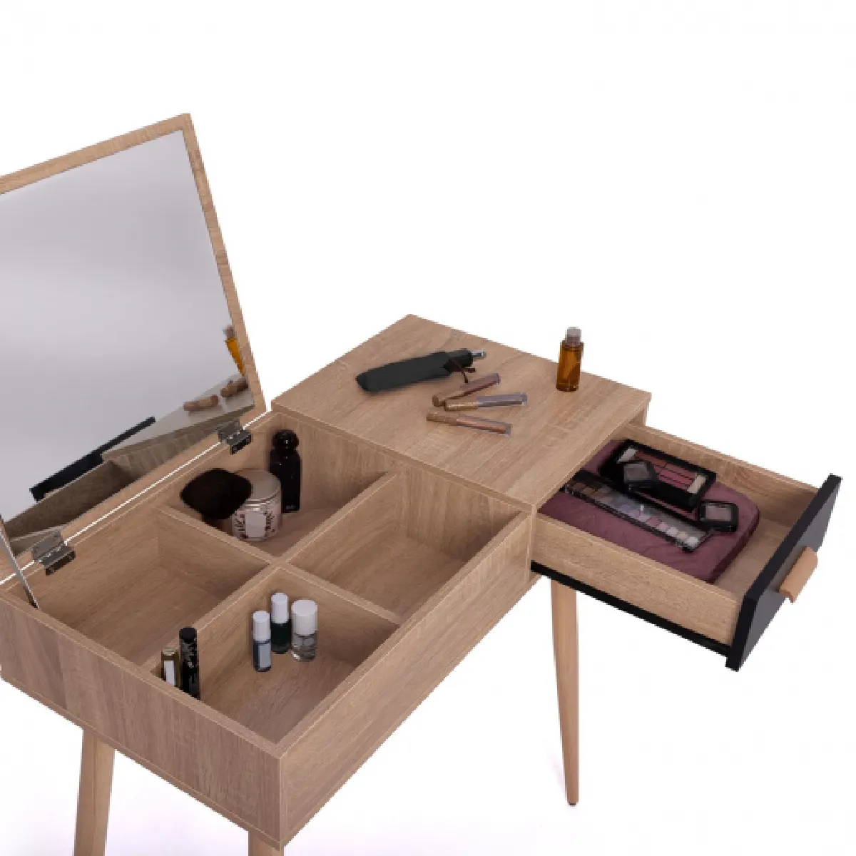 Idmarket Market Coiffeuse Lisa Rabatable Noir