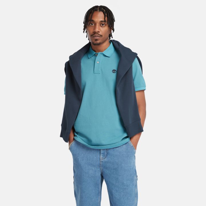 Camisa polo Millers River Pique masculina na cor azul