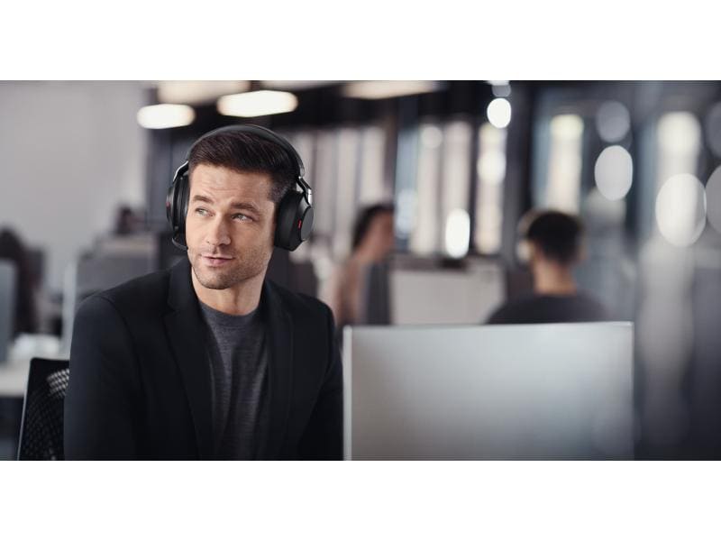 Jabra Headset Evolve2 85 Duo UC Schwarz, USB-C, inkl. Lades Jabra Blueooth Headset mit Active Noise Cancelling