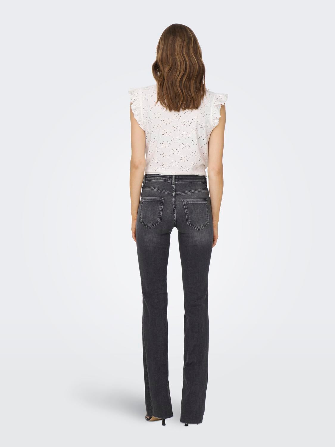 ONLBLUSH Hohe Taille Ausgestellt Jeans Black Denim