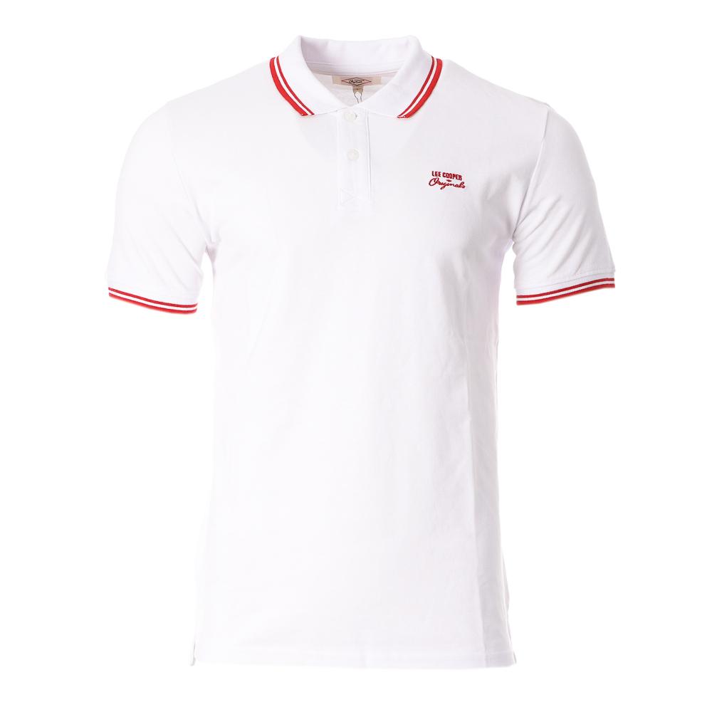 Lee Cooper Polo Blanc/Rouge Homme Lee Cooper Opan