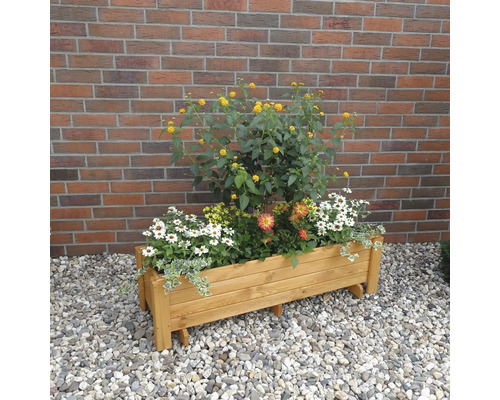 Houten bloembak “Romantica” 34 x 38 x 118 cm honingkleurig