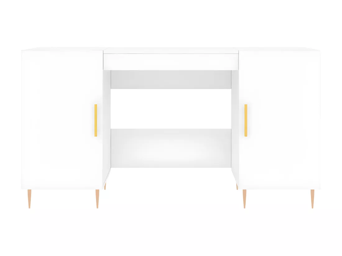 Bureau blanc 140x50x75 cm bois d'ingénierie