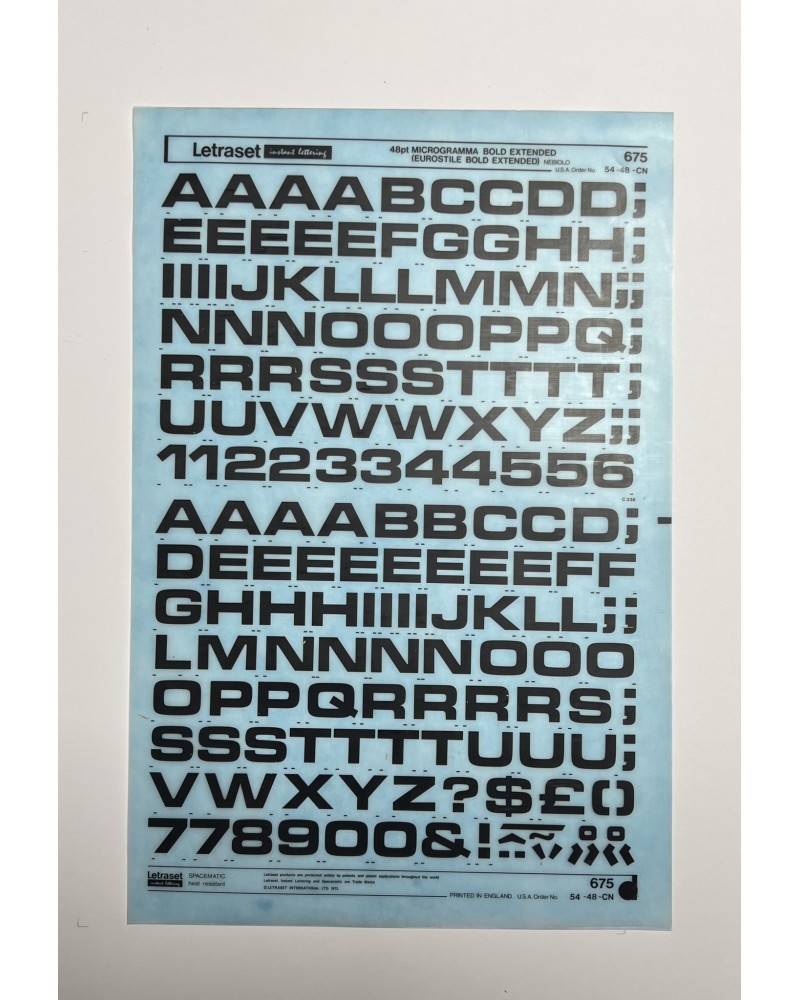 letraset-675- MICROGRAMMA BOLD EXTENDED - 48pt