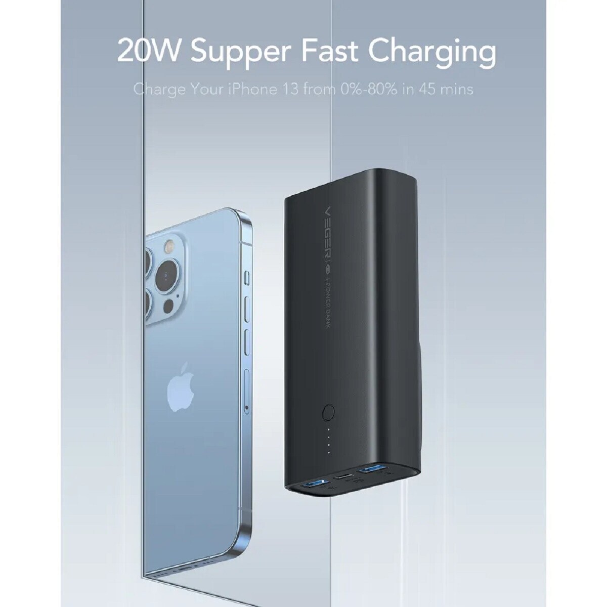 Powerbank ACE100 - 20W10 000mAh Quick Charge PD USB-C