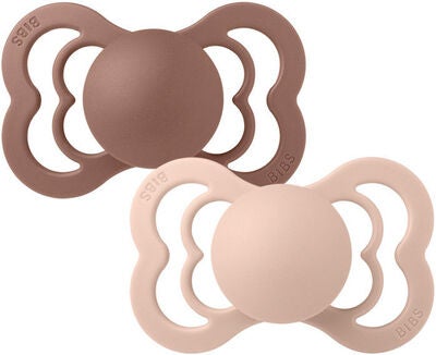 BIBS Supreme Smokk 2-pack Lateks Str 1, Woodchuck/Blush