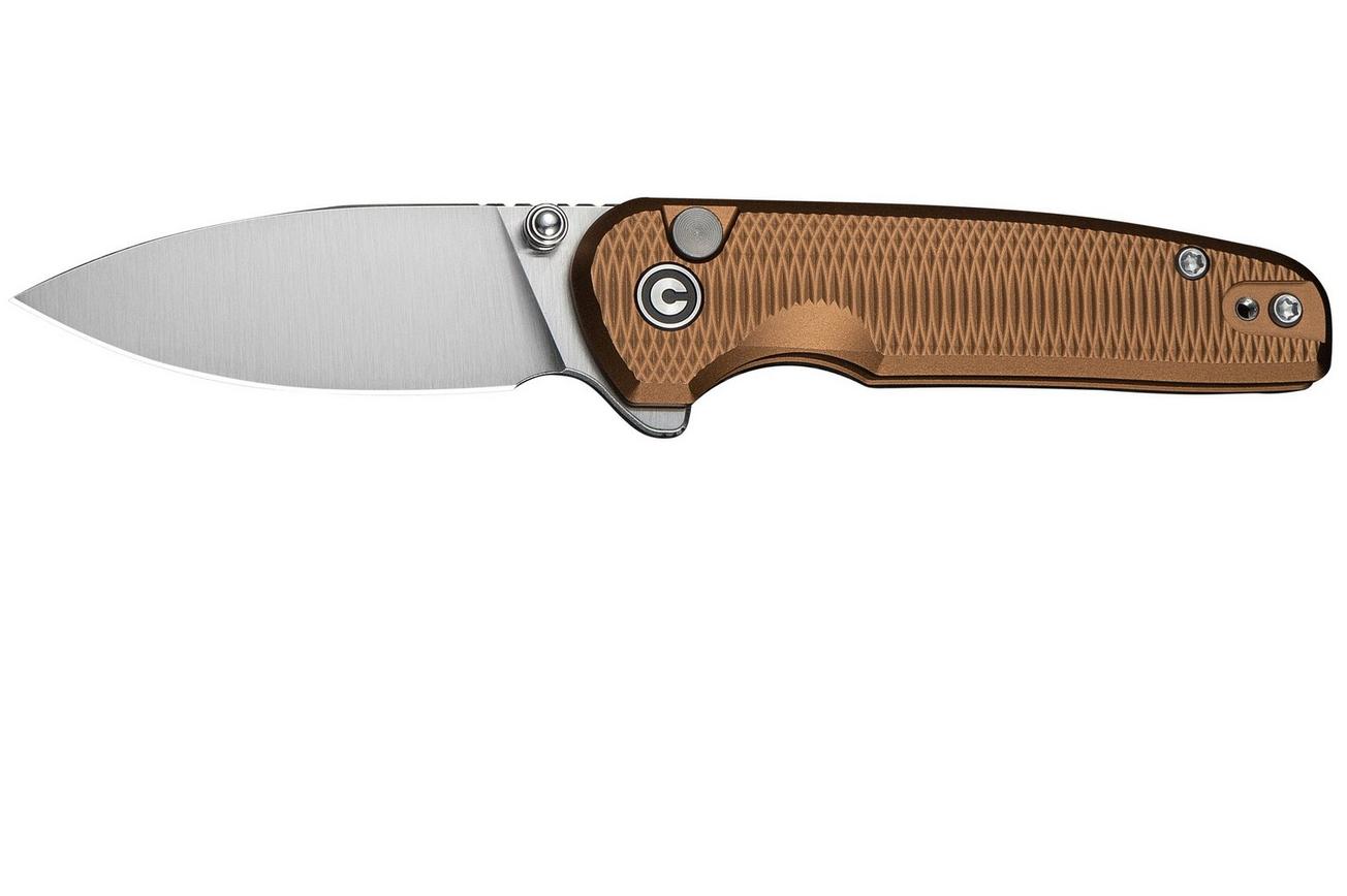 Civivi Mini Shakan C20052F-3 Satin Nitro-V, Brown Aluminium, zakmes