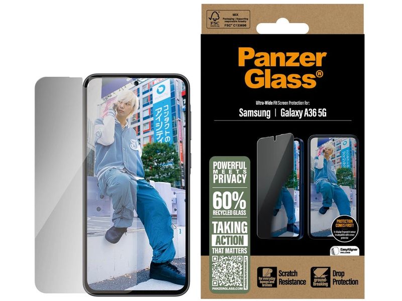 Panzerglass Displayschutz Privacy Ultra-Wide Fit Galaxy A36 Display-Schutzfolie für das Samsung Galaxy A36 5G
