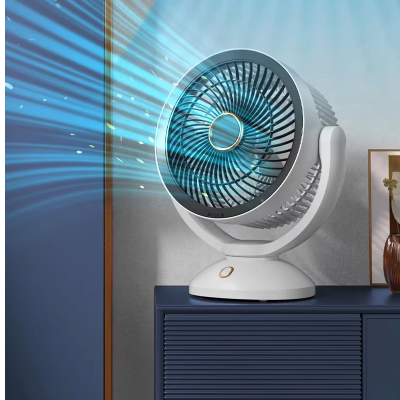 (29x25cm) USB Bodenventilator Tragbarer Desktop Ventilator Schreibtisch Lüfter mit 4 Geschwindigkeits Stufen – Weiss / Schwarz
