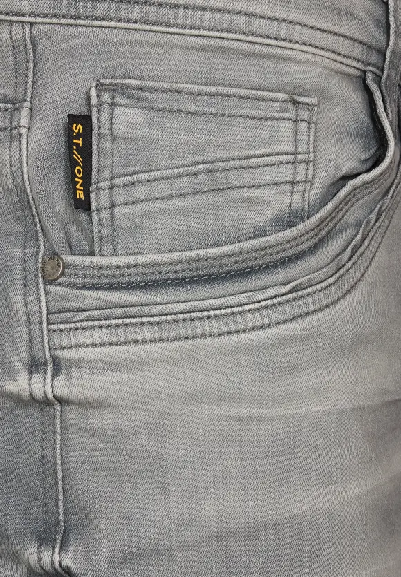 Graue Slim Fit Jeans - mid grey wash