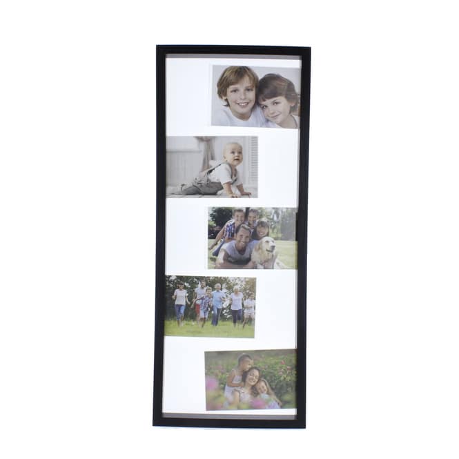 Bilderrahmen - schwarz - für 6 Bilder - ca. 25 x 2,5 x 62 cm