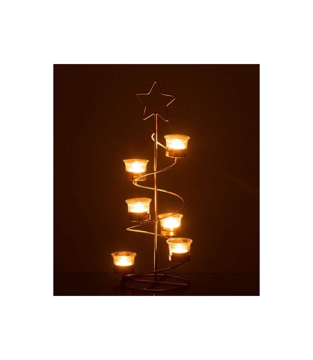 Paris Prix - Photophore Design arbre Spirale 50cm Or