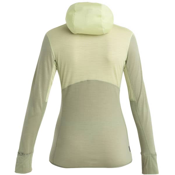 Veste polaire randonnée ICEBREAKER W MERINO 200 REALFLEECE DESCENDER LS ZIP H GLAZEN/LICHEN/CB