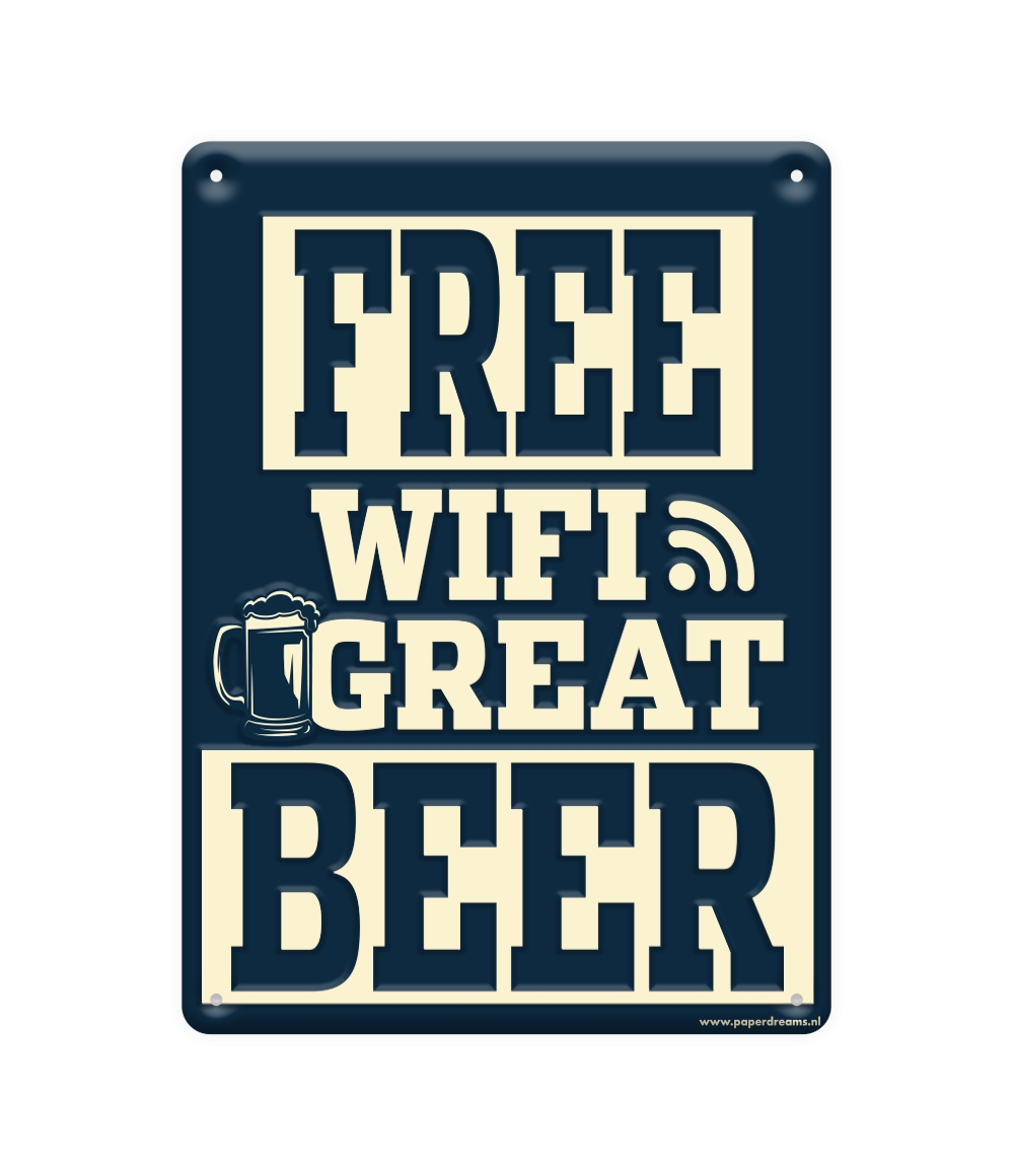 Metalen Bord Free Wifi