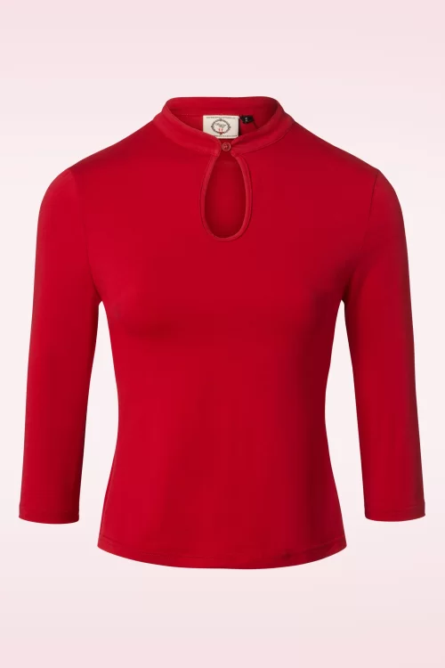 Banned Retro Emily Peek a Boo Top in rood