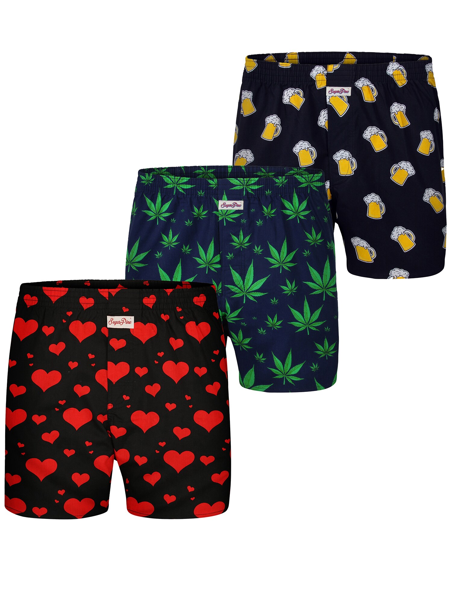 Sugar Pine Herren Boxer Motiv Print Mix 3er Pack