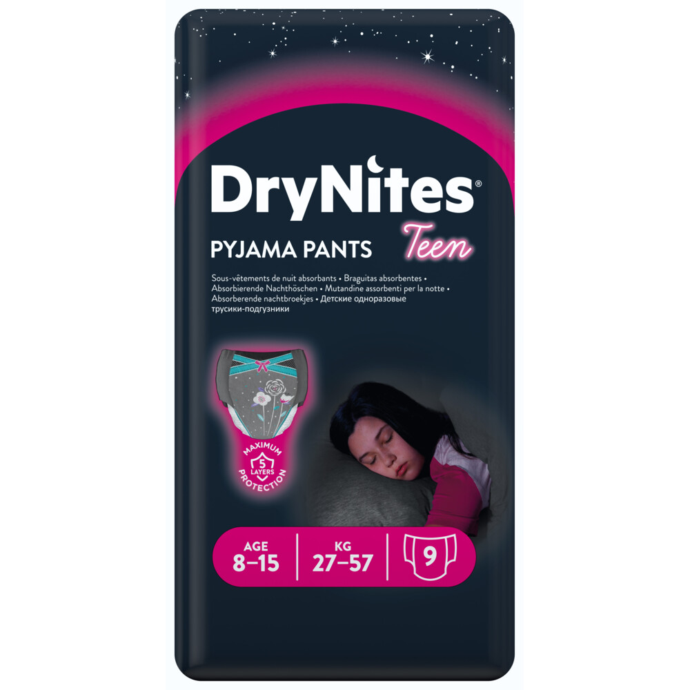 3x DryNites Absorberende Luierbroekjes Girl 8-15 jaar9 stuks
