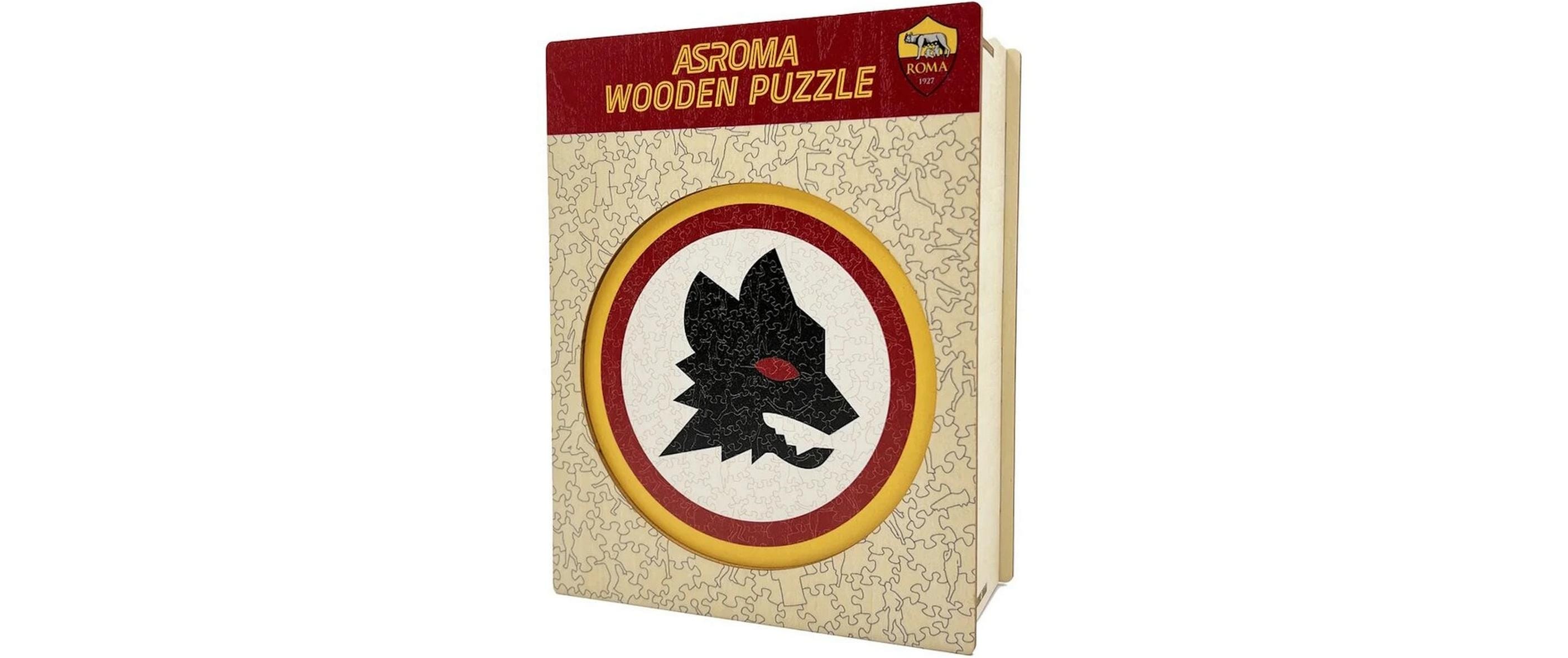 AS Roma – Lupetto LogoOffiziell lizenziertes Holzpuzzle, Grösse M