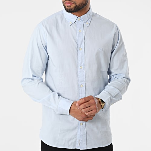 Chemise A Manches Longues Natural Soft Poplin 6394 Bleu Clair