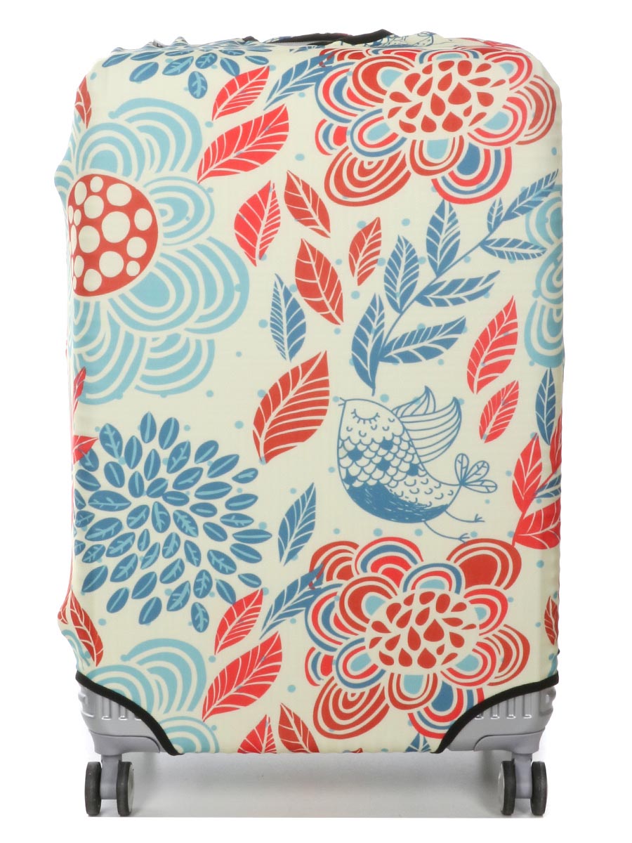 Housse de valise Periea Red and Blue Leaves L