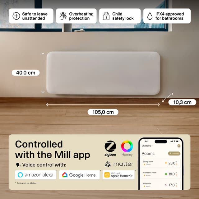 Mill Invisible Wi-Fi Gen4 panelradiator PA2000WIFI4 (hvid)