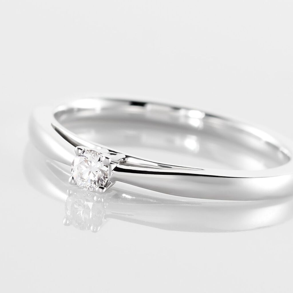 Bague Solitaire Iris Or Blanc Diamant