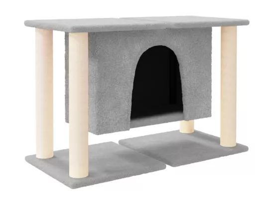 Arbre à chat avec griffoirs en sisal Gris clair 50 cm