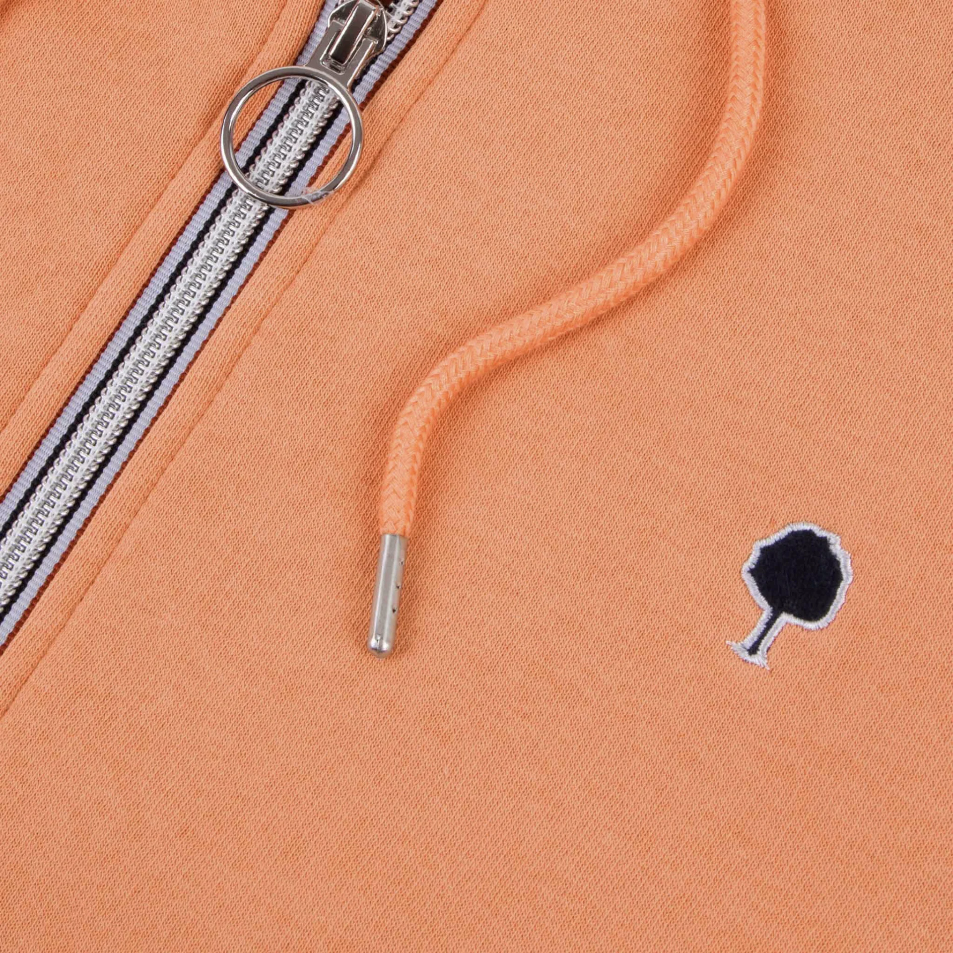 Sweat à capuche orange zip tricolore coton et coton recyclé - modèle mesnil