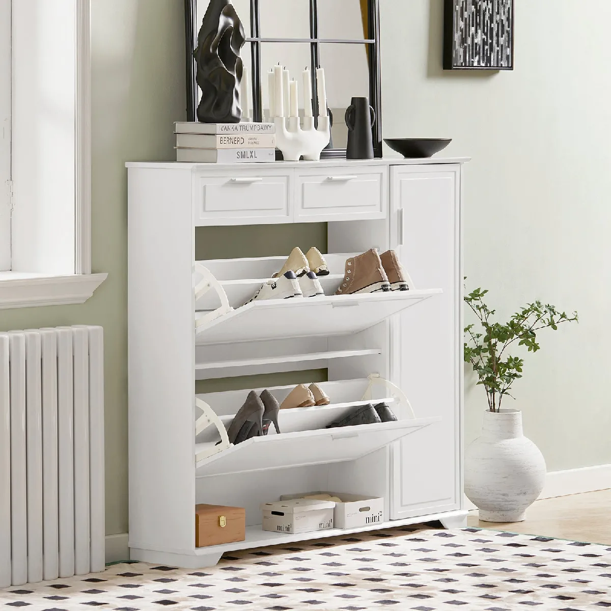 SoBuy FSR104-W Armoire à Chaussures - Blanc