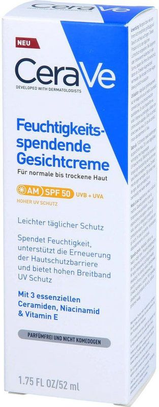 CeraVe - Dagcrème - Hydraterende Gezichtscrème - SPF50 - 52ml