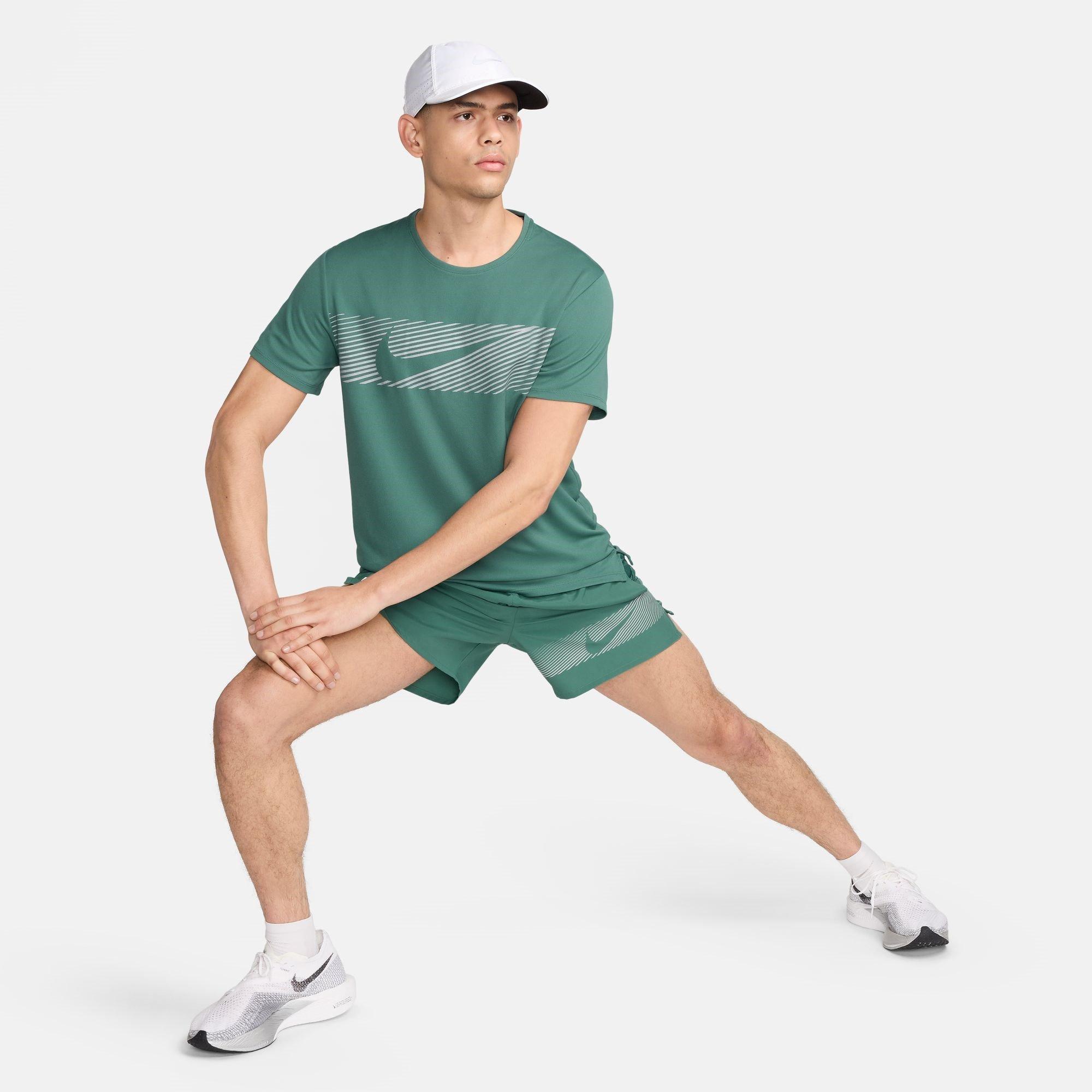 Nike Miler Flash Mens Dri FIT UV Short Sleeve Running Top