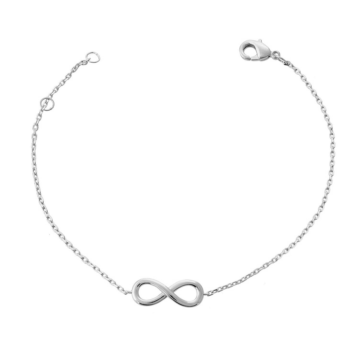 Bracelet symbole infini Argent 925 Rhodié