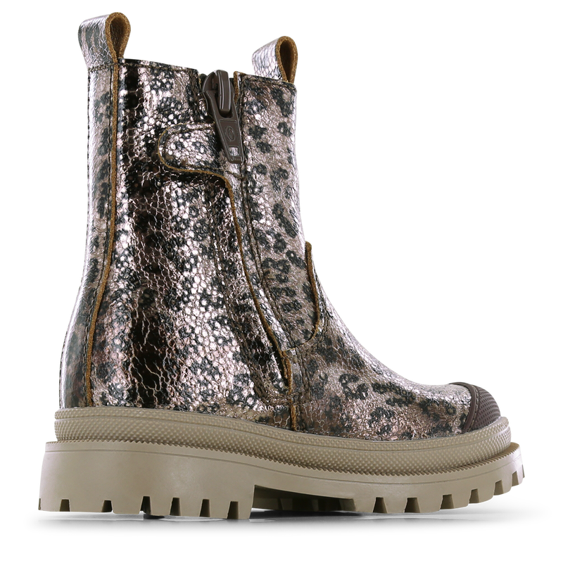 Shoesme metallic chelseaboot met panterprint Leer, Metallic | Sale