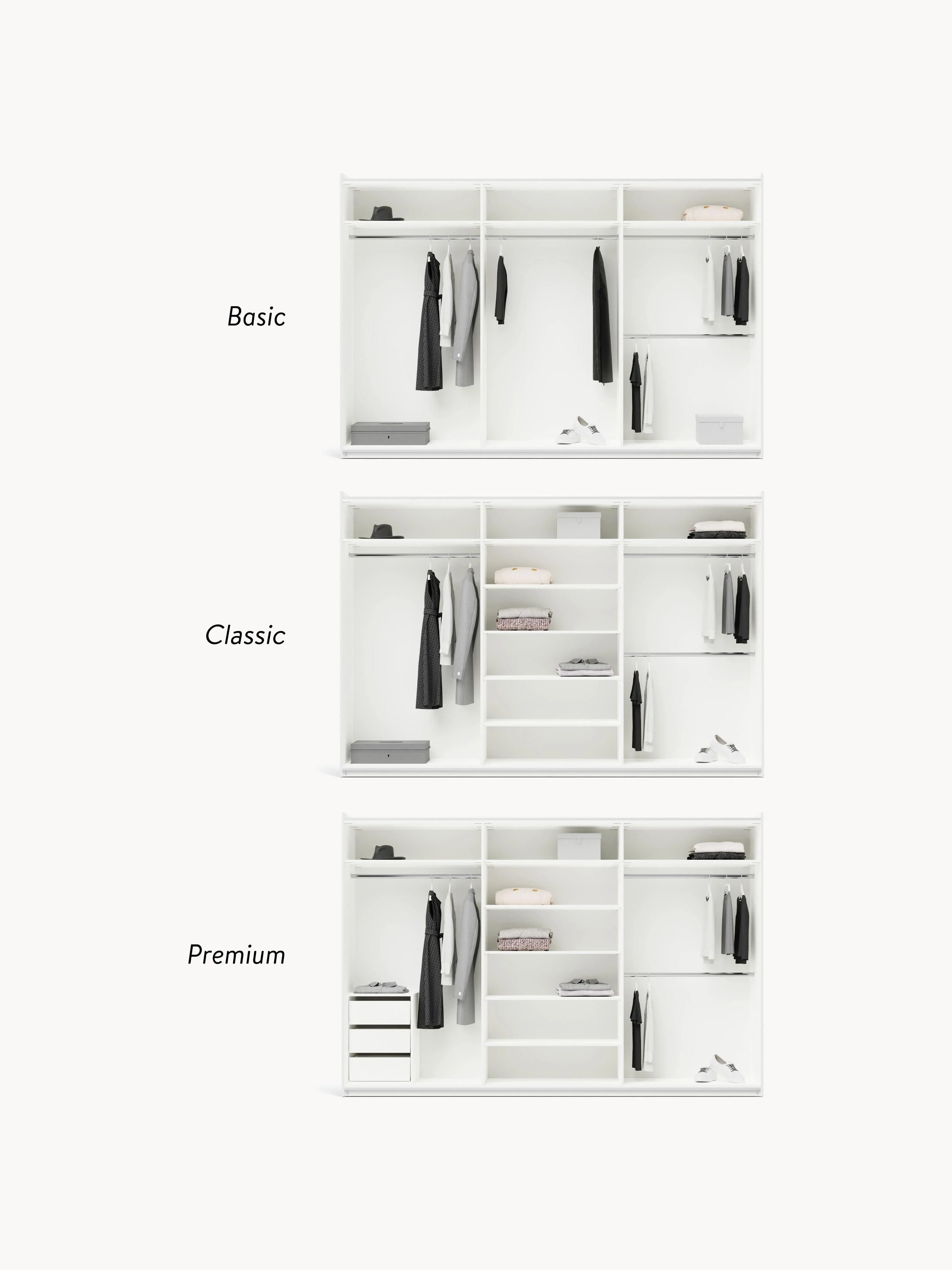 Modulaire schuifdeurkast Leon, 300 cm breed, diverse varianten