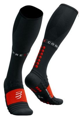 Chaussettes Compressport Full Socks Winter Run Noir/Rouge