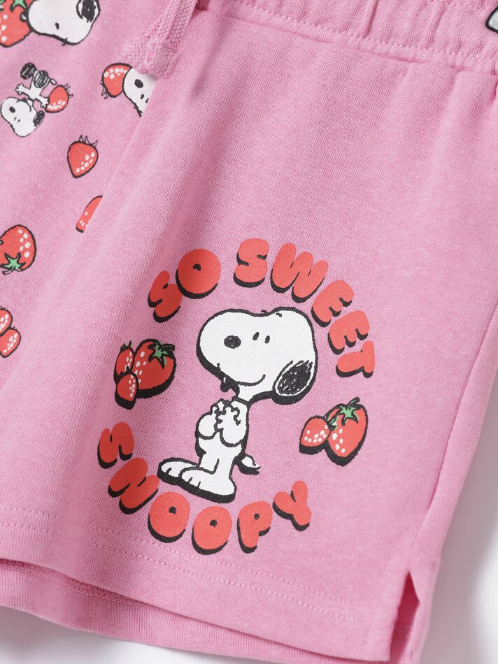 Shorts de moletom estampados com o Snoopy e os Peanuts™ - Rosa